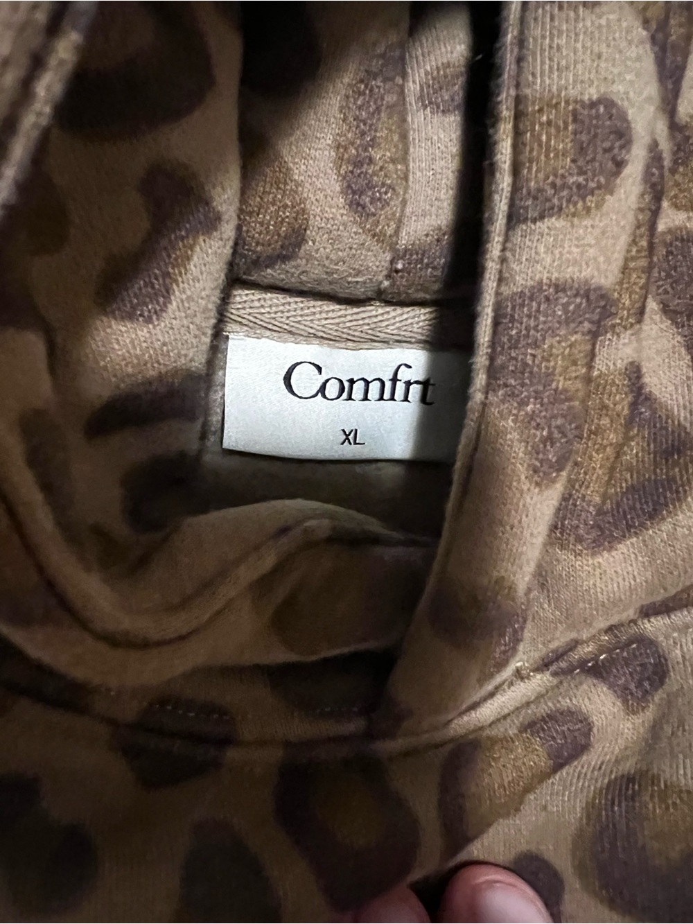 Comfort Women's Leopard Print Joggers & Hoodie Set - Tan/Brown - Picture 4 of 5